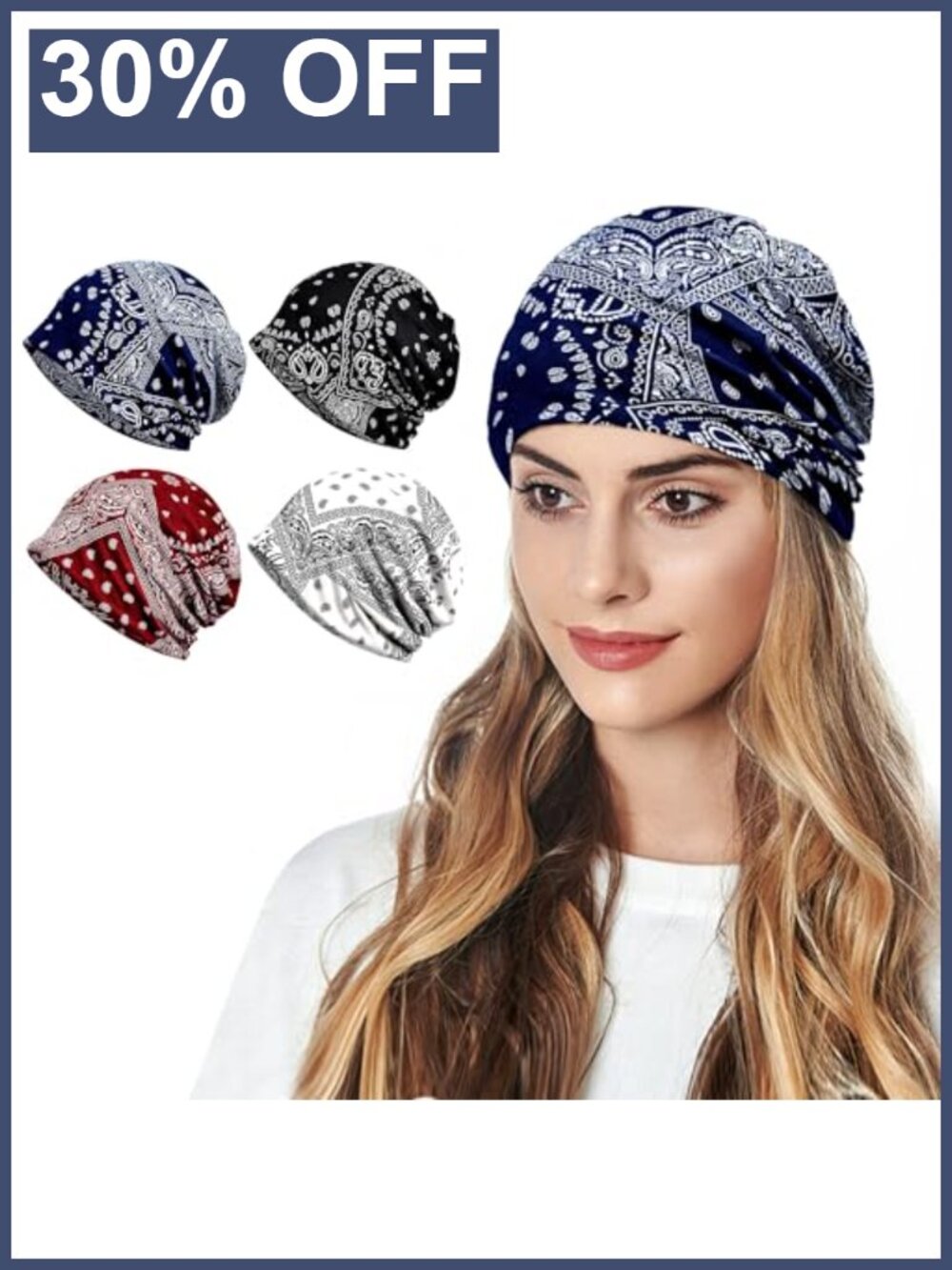 Cotton Beanie Chemo Headwear Sleep Cap Soft Stretchy